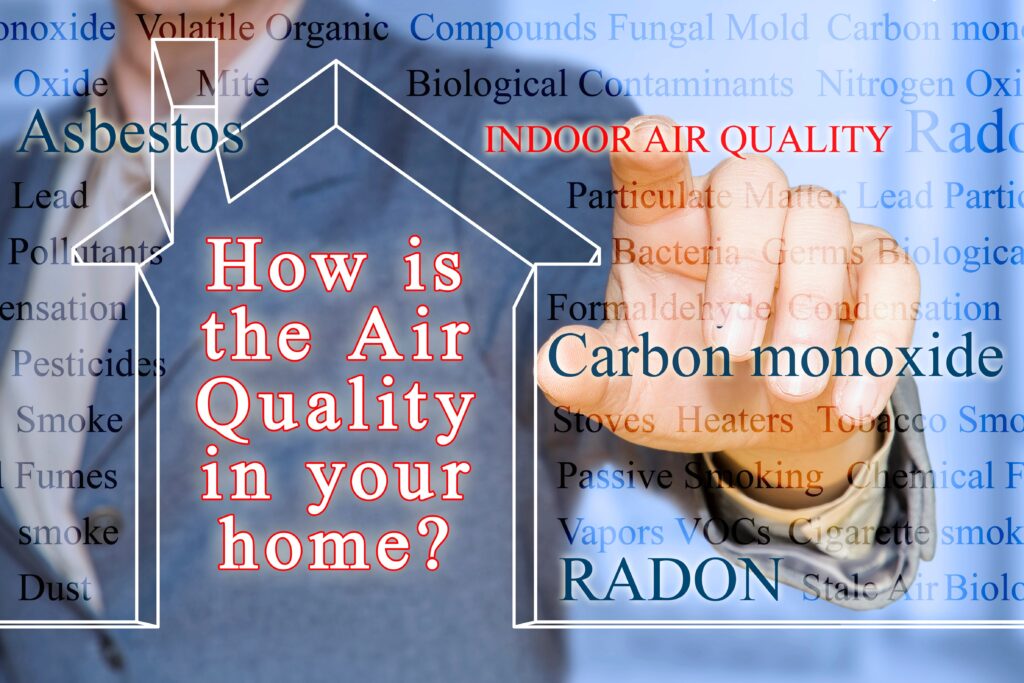 man pointing, indoor Air quality testing