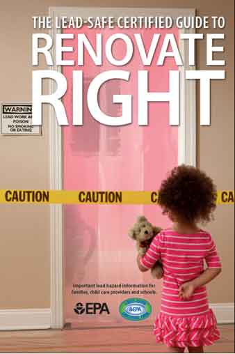 In the foreground, a young girl with her back to the viewer holds a teddy bear; in the background a doorway is blocked off with yellow caution tape.